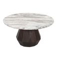 Oberoy Coffee Table - Round - Blush Beige - Marble and Mango Wood