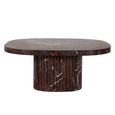 Orchid Fluted Coffee Table - Square - Burgundy - Marble