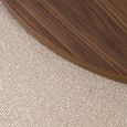 Windsor Coffee Table - 2 Tier - Round - Beige and Walnut - Wood and Fabric