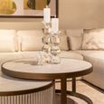 Tivoli Fluted Coffee Table - 2 Tier - Round - White - Ceramic