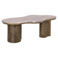 Abandos Coffee Table - Abstract - Sand and Antique Brass - Marble and Metal