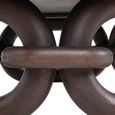 Chainey Coffee Table - Round - Ash Brown - Travertine and Mango Wood