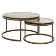Cleo Coffee Table - 2 Tier - Round - Gold - Glass and Metal