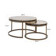 Cleo Coffee Table - 2 Tier - Round - Gold - Glass and Metal