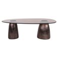 Hayden Coffee Table - Oval - Bronze - Glass and Aluminium