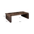 Lagrasse Coffee Table - Low - Dark Brown - Marble and Oak