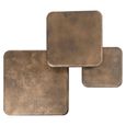 Marlie Coffee Table - Set of 3 - Square - Gold - Metal
