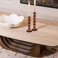 Maxfield Curved Coffee Table - Beige - Ceramic and Metal