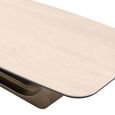 Maxfield Curved Coffee Table - Beige - Ceramic and Metal