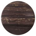 Menton Coffee Table - 2 Tier - Round - Burgundy - Marble and Brass
