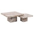 Rashford Coffee Table - Set of 2 - Square - Blush Beige - Marble