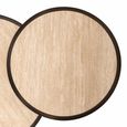Ronson Coffee Table - Set of 2 - Round - Beige - Travertine and Metal