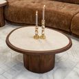 Melrose Coffee Table - Abstract - Spicebrown - Manrble and Mango Wood