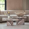 Rashford Coffee Table - Set of 2 - Square - Blush Beige - Marble