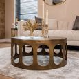 Du Pont Brushed Gold Metal Round Coffee Table
