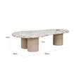 Coronel Beige Marble Coffee Table with Fluted Base