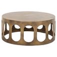 Du Pont Brushed Gold Metal Round Coffee Table