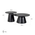 Jazz Black 2 Tier Round Coffee Tables