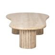 La Cantera Travertine Beige Curved Coffee Table