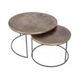Tulum Brushed Gold 2 Tier Round Coffee Tables