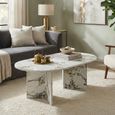 Aura Coffee Table - Oval - Pandora - Marble Effect