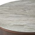 Willow Coffee Table - Round - Tobacco Walnut and Beige - Wood and Marble Effect