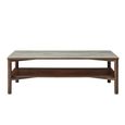 Willow Coffee Table - Tobacco Walnut and Beige - Wood and Marble Effect