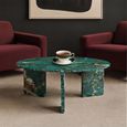 Halo Coffee Table - Round - Amazon Green - Marble Effect