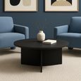 Nova Coffee Table - Round - Black - Woodgrain