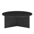 Nova Coffee Table - Round - Black - Woodgrain