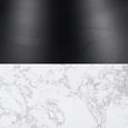 Hazel Coffee Table - Round - Column Base - White and Black - Marble Effect and Metal