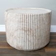 Coffee Table - Round - Fluted Base - Natural Stone Finish