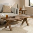 Sorrento Coffee Table - Cross Legs - Chevron - Elm Wood
