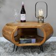 Coffee Table - with Hairpin Leg - Hexagon - Rustic - Mango Wood and Metal
