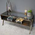 Coffee Table - Antique Gold - Glass and Metal