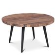 Bassano Coffee Table - Round - Natural and Black - Recycled Wood and Metal