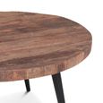Bassano Coffee Table - Round - Natural and Black - Recycled Wood and Metal