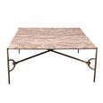 Avola Coffee Table - Square - Natural - Marble and Metal