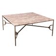 Avola Coffee Table - Square - Natural - Marble and Metal