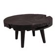 Coffee Table - Round - Black - Distressed Wood