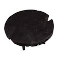 Coffee Table - Round - Black - Distressed Wood