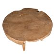 Coffee Table - Live Edge - Round - Natural - Teak Wood