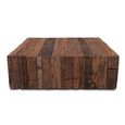 Forino Coffee Table - Low - Square - Brown - Reclaimed Teak Wood
