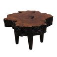 Lychee Coffee Table - Abstract - Brown - Distressed Wood