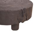 Lychee Coffee Table - Low - Round - Brown - Distressed Wood