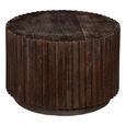 Ribson Fluted Coffee Table - Round - Brown - Mango Wood