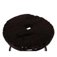 Wheel Coffee Table - Round - Black - Ash Wood and Metal