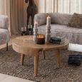 Coffee Table - Live Edge - Round - Natural - Teak Wood