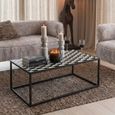 Delhi Coffee Table - Black - Bone Inlay and Metal