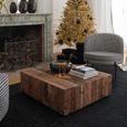 Forino Coffee Table - Low - Square - Brown - Reclaimed Teak Wood